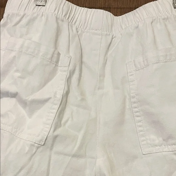High Waist White Frayed Hem Women's Shorts Medium - Picture 9 of 13